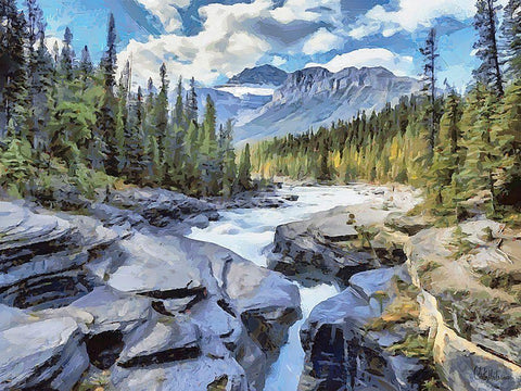 Jasper National Park I White Modern Wood Framed Art Print with Double Matting by Medeiros, Celito