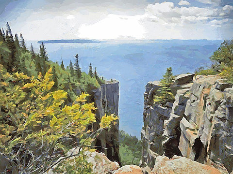 Big Lakes I Black Ornate Wood Framed Art Print with Double Matting by Medeiros, Celito