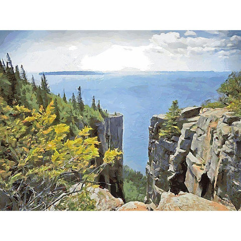Big Lakes I Black Modern Wood Framed Art Print with Double Matting by Medeiros, Celito