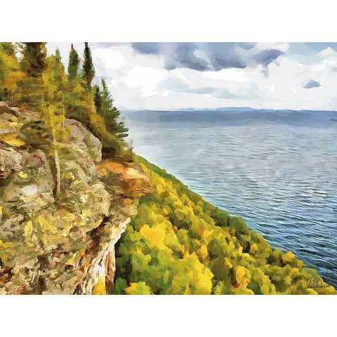 Big Lakes II Black Modern Wood Framed Art Print by Medeiros, Celito