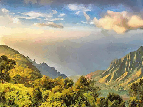 Clouds in the Mountains White Modern Wood Framed Art Print with Double Matting by Medeiros, Celito