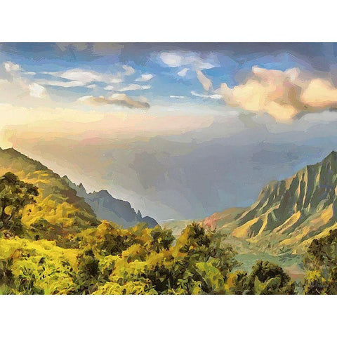 Clouds in the Mountains Black Modern Wood Framed Art Print with Double Matting by Medeiros, Celito