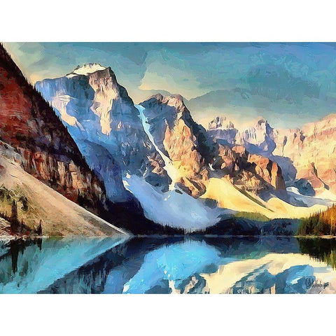 Moraine Lake II Gold Ornate Wood Framed Art Print with Double Matting by Medeiros, Celito