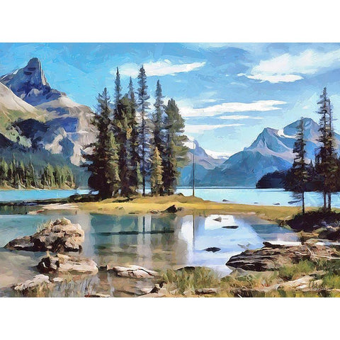 Spirit Island I Black Modern Wood Framed Art Print by Medeiros, Celito