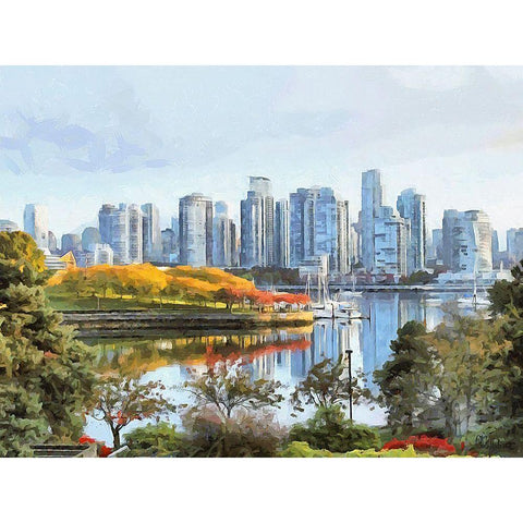 Memories of Vancouver III Black Modern Wood Framed Art Print with Double Matting by Medeiros, Celito