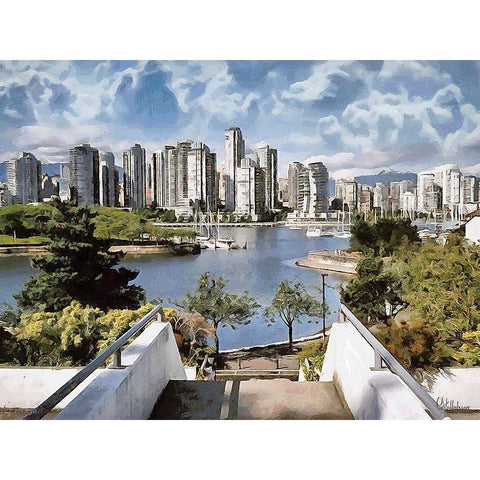 Memories of Vancouver VII Gold Ornate Wood Framed Art Print with Double Matting by Medeiros, Celito