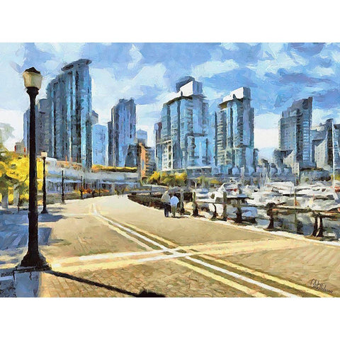 Memories of Vancouver IX Gold Ornate Wood Framed Art Print with Double Matting by Medeiros, Celito