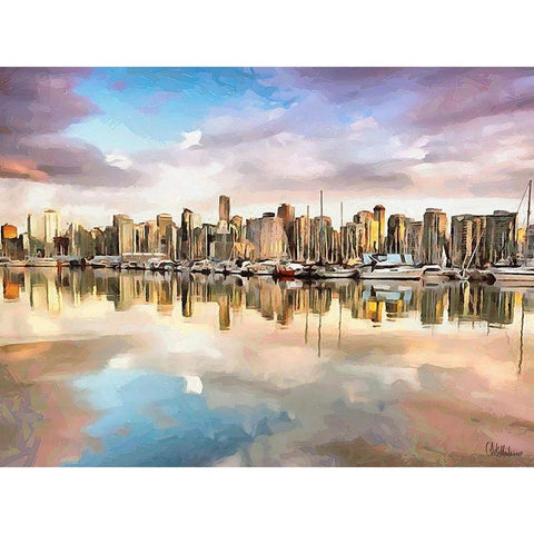 Memories of Vancouver X Black Modern Wood Framed Art Print by Medeiros, Celito