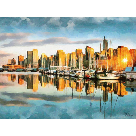 Memories of Vancouver XI White Modern Wood Framed Art Print by Medeiros, Celito