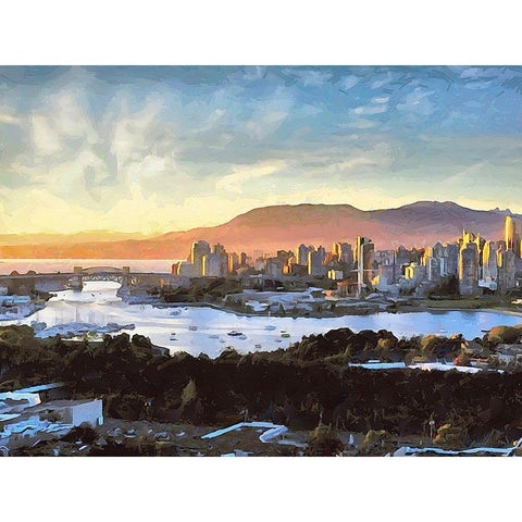 Memories of Vancouver XIII Black Modern Wood Framed Art Print with Double Matting by Medeiros, Celito