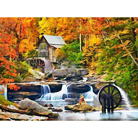 American Famous Mill Gold Ornate Wood Framed Art Print with Double Matting by Medeiros, Celito