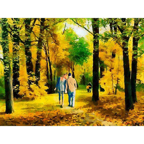 A Walk in the Forrest White Modern Wood Framed Art Print by Medeiros, Celito
