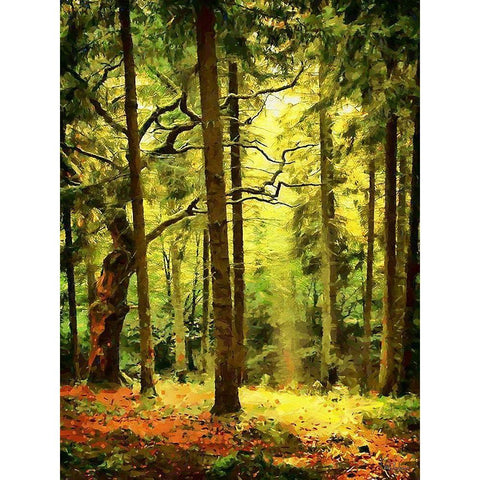 Forrest Gold Ornate Wood Framed Art Print with Double Matting by Medeiros, Celito