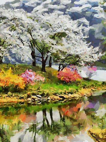 White and Pink Trees White Modern Wood Framed Art Print with Double Matting by Medeiros, Celito