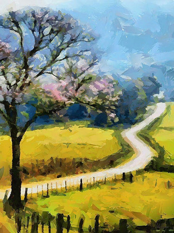 Road to the Mountains Black Ornate Wood Framed Art Print with Double Matting by Medeiros, Celito