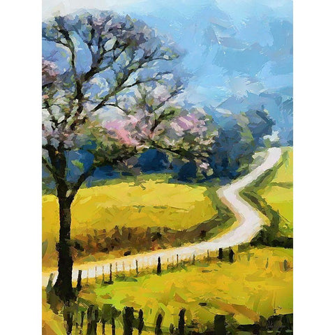 Road to the Mountains Gold Ornate Wood Framed Art Print with Double Matting by Medeiros, Celito