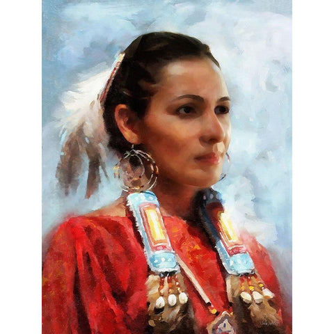 Indian Girl II White Modern Wood Framed Art Print by Medeiros, Celito