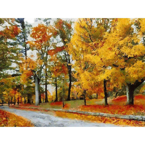 Autumn Colours Gold Ornate Wood Framed Art Print with Double Matting by Medeiros, Celito