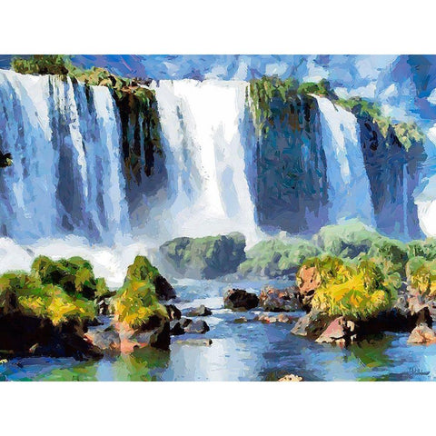 Iguazu Waterfalls II Gold Ornate Wood Framed Art Print with Double Matting by Medeiros, Celito