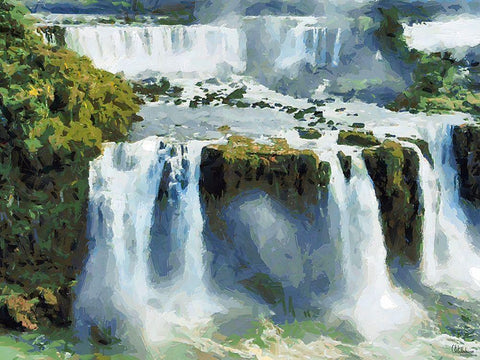 Iguazu Waterfalls IV Black Ornate Wood Framed Art Print with Double Matting by Medeiros, Celito