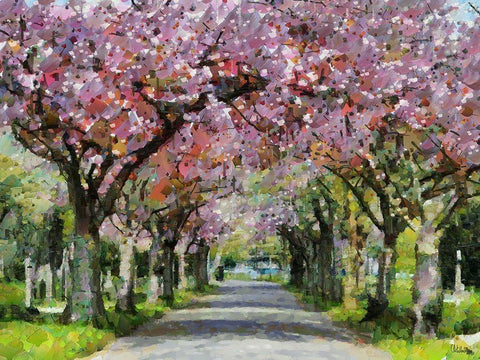 Paradise Road II White Modern Wood Framed Art Print with Double Matting by Medeiros, Celito