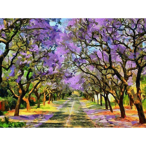 Paradise Road IV Gold Ornate Wood Framed Art Print with Double Matting by Medeiros, Celito