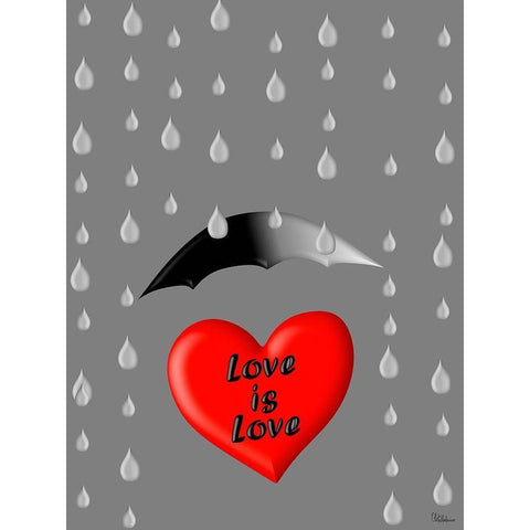 Love is Love Black Modern Wood Framed Art Print by Medeiros, Celito