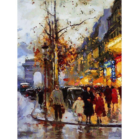 Romantic Paris VIII White Modern Wood Framed Art Print by Medeiros, Celito