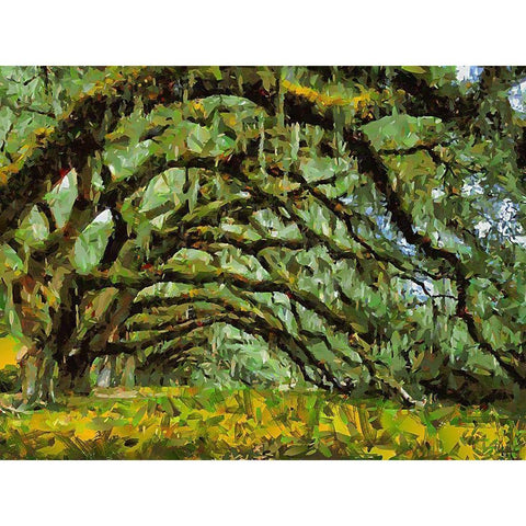 A Big Tree II White Modern Wood Framed Art Print by Medeiros, Celito