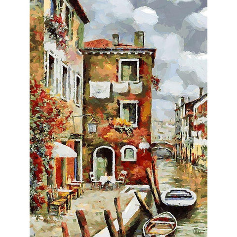 Venice Memmories I Black Modern Wood Framed Art Print with Double Matting by Medeiros, Celito