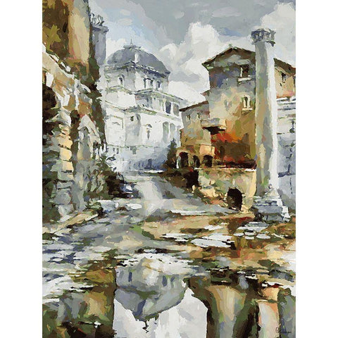 Venice Memmories II Black Modern Wood Framed Art Print with Double Matting by Medeiros, Celito