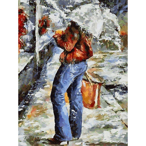 Young Fasshion II Black Modern Wood Framed Art Print by Medeiros, Celito