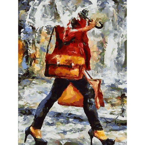 Young Fasshion III Gold Ornate Wood Framed Art Print with Double Matting by Medeiros, Celito