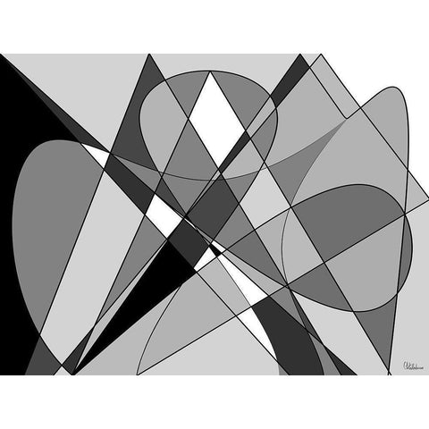 Abstract BW54 White Modern Wood Framed Art Print by Medeiros, Celito