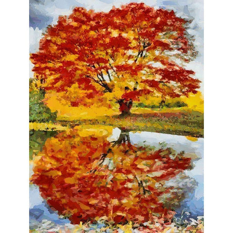 Colorful Tree Black Modern Wood Framed Art Print by Medeiros, Celito