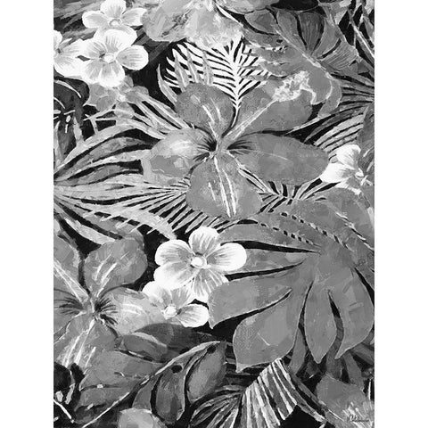Leaves BW10 White Modern Wood Framed Art Print by Medeiros, Celito
