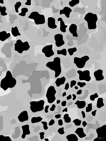 Abstract BW53 Black Ornate Wood Framed Art Print with Double Matting by Medeiros, Celito