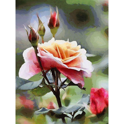 Rose Gold Ornate Wood Framed Art Print with Double Matting by Medeiros, Celito