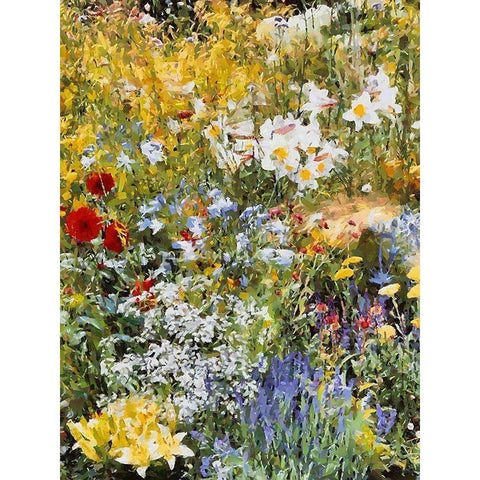 Flowering Meadow Black Modern Wood Framed Art Print by Medeiros, Celito