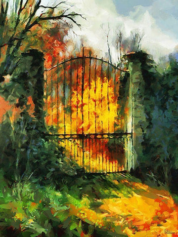 Iron Gate White Modern Wood Framed Art Print with Double Matting by Medeiros, Celito