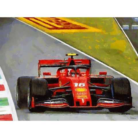 Ferrari Black Modern Wood Framed Art Print by Medeiros, Celito