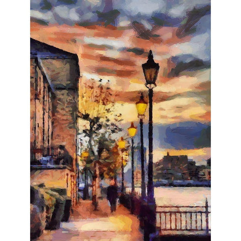 The Lamps are ON White Modern Wood Framed Art Print by Medeiros, Celito