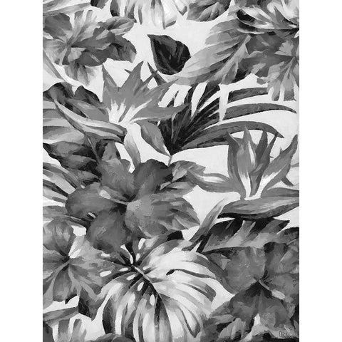 Leaves BW11 White Modern Wood Framed Art Print by Medeiros, Celito