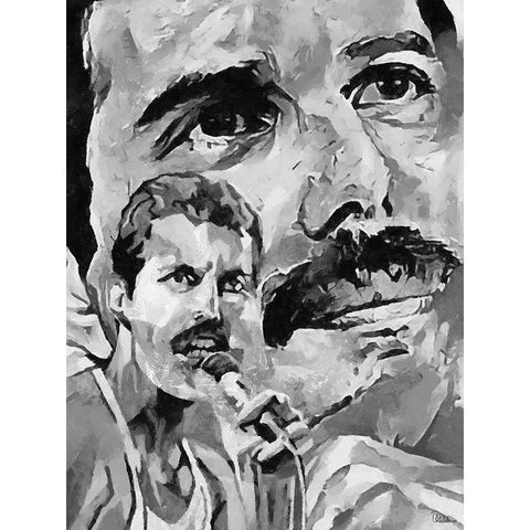 Freddie BW Black Modern Wood Framed Art Print by Medeiros, Celito
