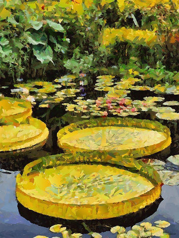 Big green Leaves I White Modern Wood Framed Art Print with Double Matting by Medeiros, Celito