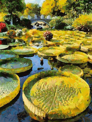 Big green Leaves II Black Ornate Wood Framed Art Print with Double Matting by Medeiros, Celito