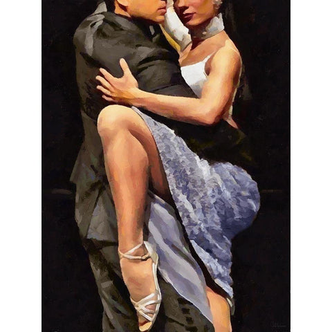 Tango I White Modern Wood Framed Art Print by Medeiros, Celito