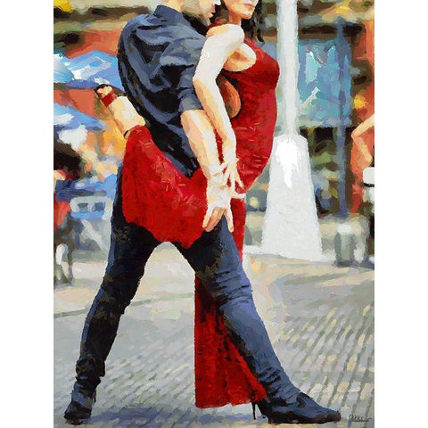 Tango III Gold Ornate Wood Framed Art Print with Double Matting by Medeiros, Celito