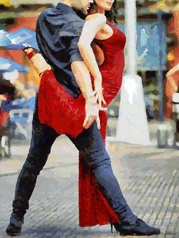 Tango III White Modern Wood Framed Art Print with Double Matting by Medeiros, Celito