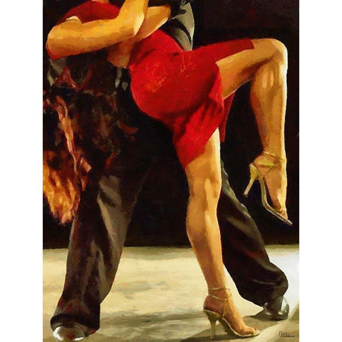Tango IV Gold Ornate Wood Framed Art Print with Double Matting by Medeiros, Celito